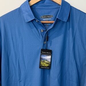 Pebble Beach Blue Performance Polo Shirt